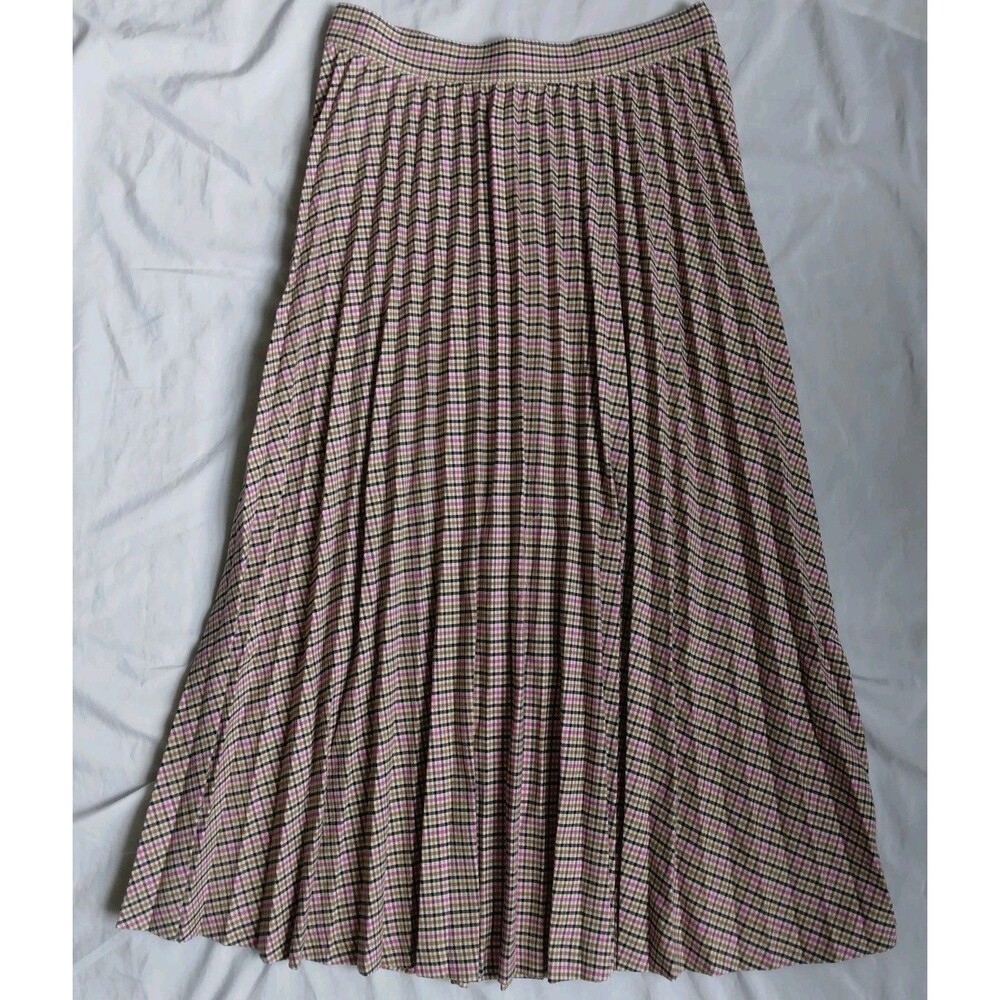 New LOFT Multi Color Plaid Pleated Skirt Preppy Academia Womens Size 4 - Picture 2 of 13
